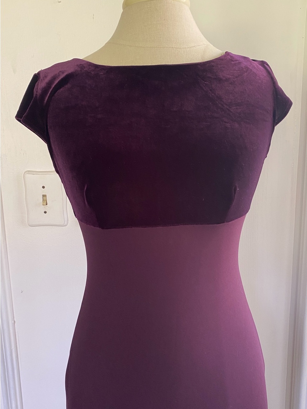 1990’s Vintage Velvet Dress in Plum Purple